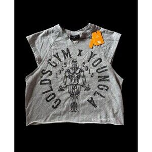 YoungLA 5069 Gold’s Gym Vintage Cut Offs Tee Men’s Medium NWT